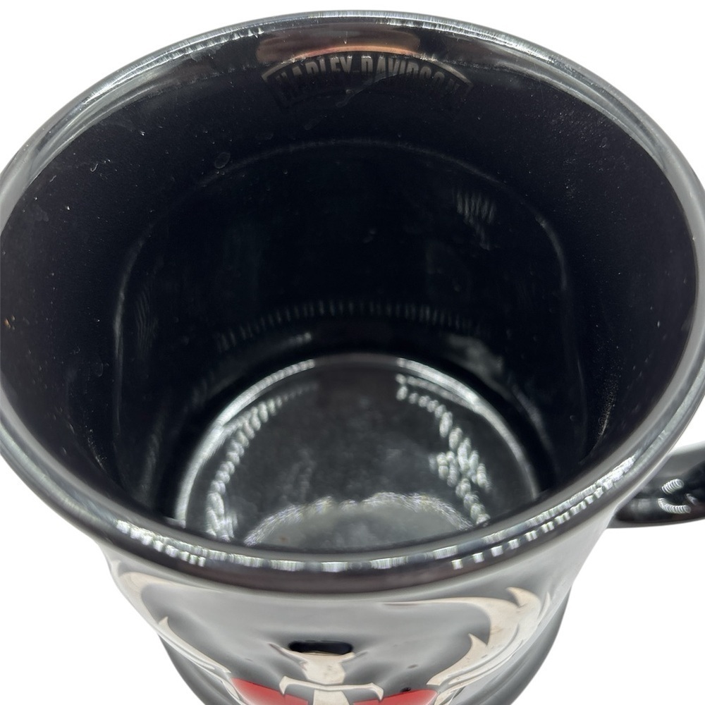 Harley Davidson Viking Raised 3D Heart & Dagger  Black Coffee Mug Cup - Picture 4 of 6